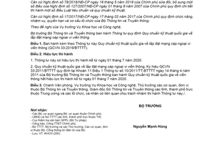 Thông tư 20/2019/TT-BTTTT Quy chuẩn kỹ thuật quốc gia lắp đặt mạng cáp ngoại vi viễn thông