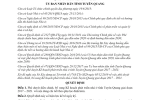 Quyết định 451/QĐ-UBND 2019 phê duyệt điều chỉnh Kế hoạch phát triển nhà ở tỉnh Tuyên Quang