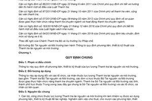 Thông tư 27/2019/TT-BTNMT phương tiện thiết bị kỹ thuật của Thanh tra tài nguyên và môi trường