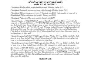 Nghị quyết 16/2019/NQ-HĐND mức hỗ trợ khoản đóng góp đối với người cai nghiện ma túy Điện Biên