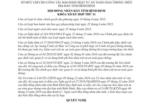 Nghị quyết 38/2019/NQ-HĐND mức chi cho công tác bảo đảm trật tự an toàn giao thông tỉnh Bình Định
