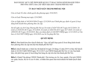 Quyết định 27/2019/QĐ-UBND quản lý hoạt động kinh doanh theo phương thức đa cấp Hà Nội