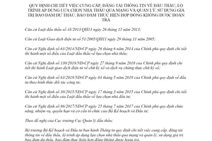 Thông tư 11/2019/TT-BKHĐT đăng tải thông tin đấu thầu qua mạng quản lý giá trị bảo đảm dự thầu