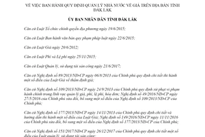 Quyết định 26/2019/QĐ-UBND quản lý nhà nước về giá tỉnh Đắk Lắk