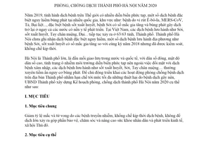 Kế hoạch 257/KH-UBND 2019 phòng chống dịch thành phố Hà Nội