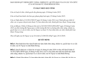 Quyết định 34/2019/QĐ-UBND quyền hạn và cơ cấu tổ chức Sở Ngoại vụ tỉnh Bình Dương