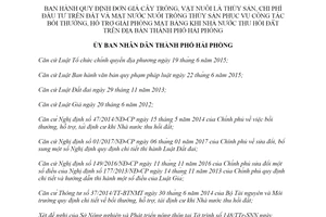 Quyết định 50/2019/QĐ-UBND Đơn giá vật nuôi là thủy sản khi Nhà nước thu hồi đất Hải Phòng