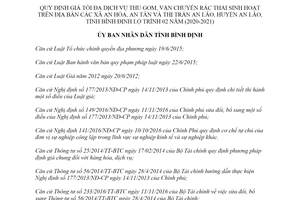 Quyết định 69/2019/QĐ-UBND giá tối đa dịch vụ vận chuyển rác thải sinh hoạt xã An Hòa Bình Định