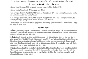 Quyết định 53/2019/QĐ-UBND cưỡng chế giải quyết tranh chấp đất đai có hiệu lực pháp luật Tây Ninh