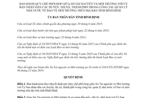 Quyết định 70/2019/QĐ-UBND phối hợp giữa Sở Tài nguyên Ủy ban về bảo vệ môi trường Bình Định