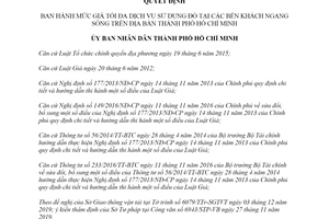 Quyết định 36/2019/QĐ-UBND mức giá tối đa dịch vụ sử dụng đò bến khách ngang sông Hồ Chí Minh