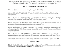 Quyết định 65/2019/QĐ-UBND quản lý kinh phí Chương trình phát triển công nghiệp hỗ trợ Long An