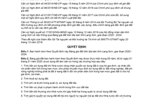 Quyết định 32/2019/QĐ-UBND ban hành Bảng giá đất tỉnh Lạng Sơn