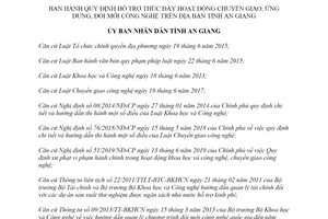 Quyết định 71/2019/QĐ-UBND hoạt động chuyển giao ứng dụng đổi mới công nghệ tỉnh An Giang