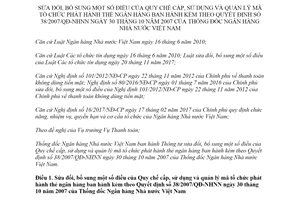 Thông tư 26/2019/TT-NHNN sửa đổi Quy chế cấp sử dụng quản lý mã tổ chức phát hành thẻ ngân hàng