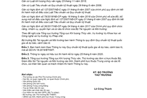 Thông tư 22/2019/TT-BTNMT Quy chuẩn kỹ thuật quốc gia dự báo cảnh báo lũ