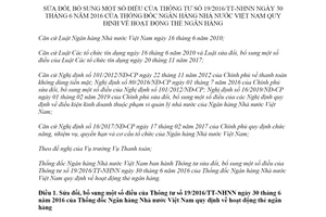 Thông tư 28/2019/TT-NHNN sửa đổi Thông tư 19/2016/TT-NHNN hoạt động thẻ ngân hàng