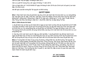 Quyết định 1895/QĐ-TTg 2019 Quy trình vận hành liên hồ chứa trên lưu vực sông Đồng Nai