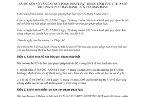 Thông tư 33/2019/TT-BYT bãi bỏ văn bản quy phạm pháp luật trong lĩnh vực y tế