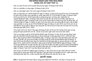 Nghị quyết 209/NQ-HĐND 2019 kế hoạch đầu tư công tỉnh Hòa Bình