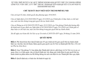 Quyết định 7072/QĐ-UBND 2019 quy trình thủ tục hành chính lĩnh vực văn thư Sở Nội vụ Hà Nội