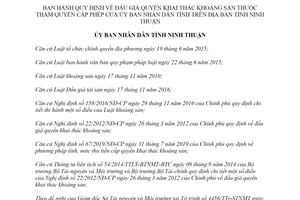 Quyết định 70/2019/QĐ-UBND đấu giá quyền khai thác khoáng sản Ủy ban nhân dân tỉnh Ninh Thuận