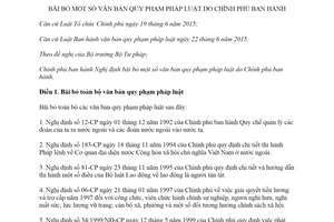 Nghị định 05/2020/NĐ-CP bãi bỏ một số văn bản quy phạm pháp luật