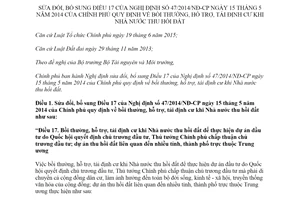 Nghị định 06/2020/NĐ-CP sửa đổi Nghị định 47/2014/NĐ-CP bồi thường khi Nhà nước thu hồi đất