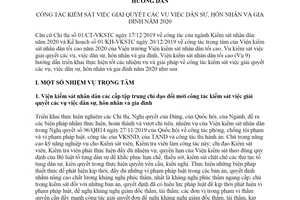 Hướng dẫn 02/HD-VKSTC 2019 kiểm sát giải quyết vụ việc dân sự hôn nhân và gia đình