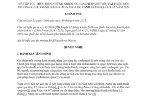 Nghị quyết 02/NQ-CP 2020 nhiệm vụ giải pháp chủ yếu cải thiện môi trường kinh doanh