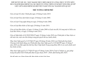 Quyết định 1939/QĐ-TTg 2019 thực hiện dịch vụ công trực tuyến mức độ 4 ngành bảo hiểm