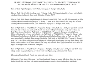 Thông tư 37/2019/TT-NHNN đại lý bảo hiểm của tổ chức tín dụng cho doanh nghiệp bảo hiểm