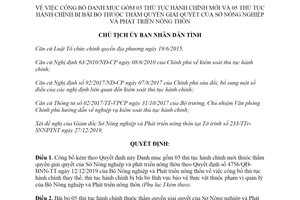 Quyết định 1183/QĐ-UBND 2019 công bố thủ tục hành chính thuộc Sở Nông nghiệp tỉnh Gia Lai