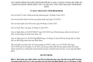 Quyết định 80/2019/QĐ-UBND hỗ trợ kinh phí lắp đặt thiết bị giám sát hành trình trên tàu cá Bình Định