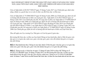 Thông tư 22/2019/TT-BGDĐT Hội thi giáo viên chủ nhiệm lớp giỏi cơ sở giáo dục phổ thông