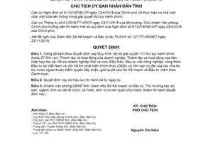 Quyết định 2076/QĐ-UBND 2019 quy trình giải quyết thủ tục hành chính Sở Kế hoạch tỉnh Phú Yên