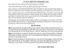 Quyết định 2362/QĐ-UBND 2017 quy trình kỹ thuật định mức kinh tế kỹ thuật cây trồng Đồng Nai