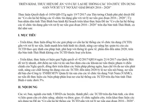 Kế hoạch 49/KH-UBND 2017 Cơ cấu lại hệ thống các tổ chức tín dụng gắn với xử lý nợ xấu Thái Bình