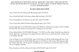 Quyết định 10/2017/QĐ-UBND định mức thiết bị chuyên dùng trang bị cho cơ quan Bình Định