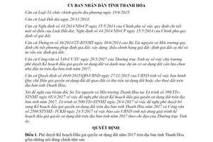 Quyết định 1982/QĐ-UBND 2017 phê duyệt Kế hoạch đấu giá quyền sử dụng đất Thanh Hóa