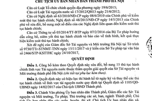 Quyết định 8430/QĐ-UBND 2017 công bố thủ tục hành chính lĩnh vực Tài nguyên nước Hà Nội