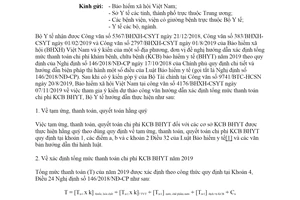 Công văn 7691/BYT-BH 2019 xác định tổng mức thanh toán chi phí khám chữa bệnh bảo hiểm y tế
