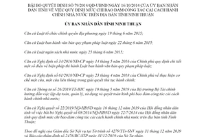 Quyết định 73/2019/QĐ-UBND bãi bỏ Quyết định 79/2014/QĐ-UBND tỉnh Ninh Thuận