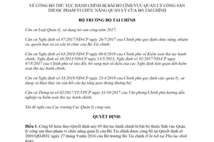 Quyết định 29/QĐ-BTC 2020 công bố thủ tục hành chính lĩnh vực Quản lý công sản Bộ Tài chình