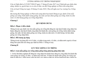 Thông tư 26/2019/TT-BNNPTNT lưu mẫu giống cây trồng kiểm định ruộng giống lấy mẫu nhân giống