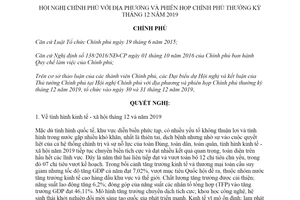 Nghị quyết 121/NQ-CP 2019 Hội nghị Chính phủ với địa phương và Phiên họp Chính phủ thường kỳ