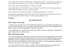 Thông tư 28/2019/TT-BNNPTNT kiểm nghiệm hóa chất kháng sinh cấm trong thực phẩm thủy sản