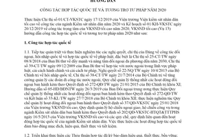 Hướng dẫn 12/HD-VKSTC 2020 công tác hợp tác quốc tế và tương trợ tư pháp