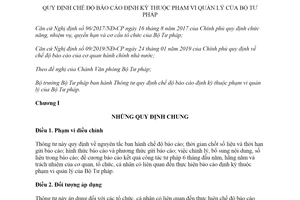Thông tư 12/2019/TT-BTP chế độ báo cáo định kỳ