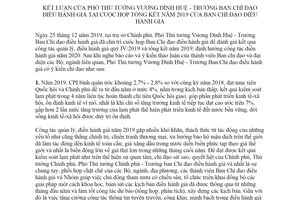 Thông báo 3/TB-VPCP 2020 kết luận Phó Thủ tướng Vương Đình Huệ tại cuộc họp tổng kết năm 2019